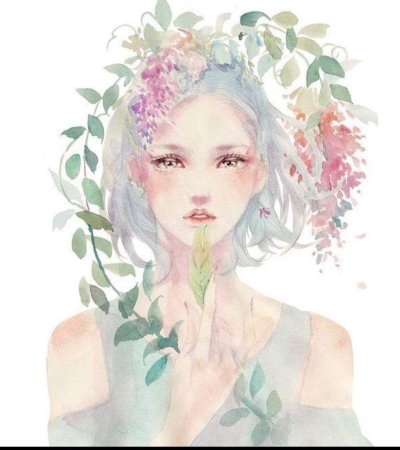 Девушка в цветах акварель