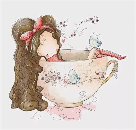 Девушка с кружкой иллюстрация