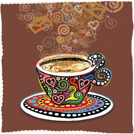 Чашка кофе акварель