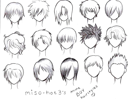 Аниме прически парней сзади
