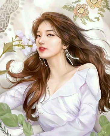 Рисунок девушки korean 16
