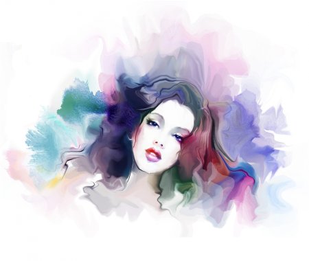 Девушка акварель