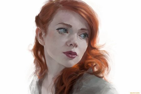 Рыжая девушка арт