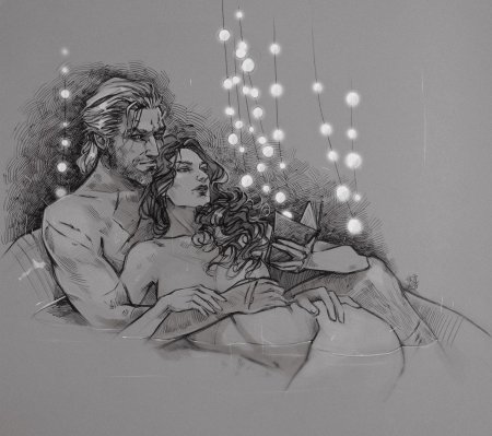 Геральт и Йеннифер арт любовь