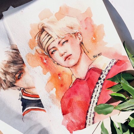 Арт БТС акварелью