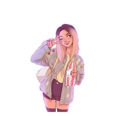 Иллюстрации девушка для Инстаграмм