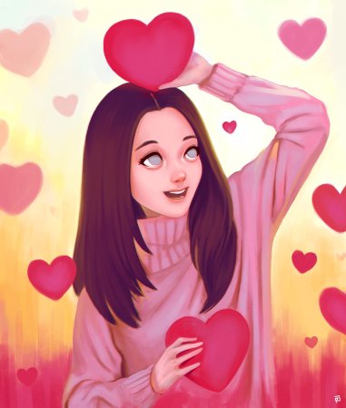 Девочка с сердечком