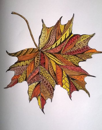 Зентангл листья