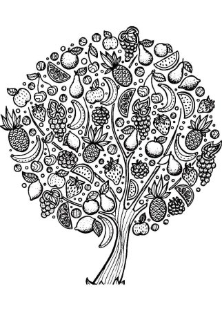 Дерево раскраска для взрослых