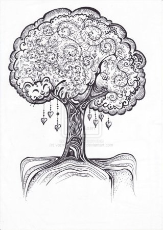 Раскраски деревья с узорами