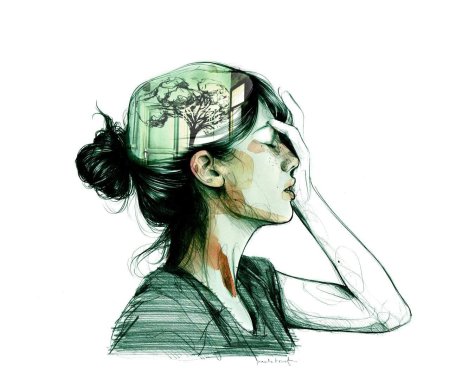 Голова девушки арт