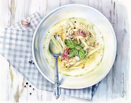 Блюда акварель