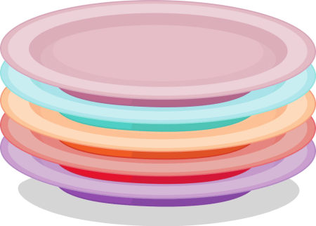 Стопка тарелок рисунок