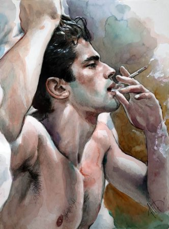 Нарисованный мужчина в костюме