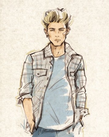 Курящий мужчина арт