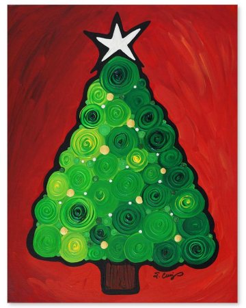 Необычное рисование елочки