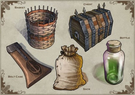 Палитра с красками и кистями