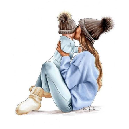 Девушка с ребенком арт