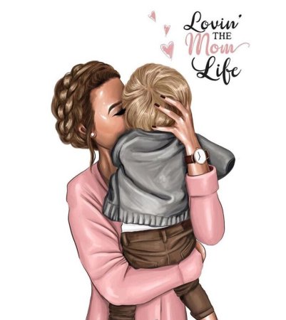 Модные иллюстрации мама и сын