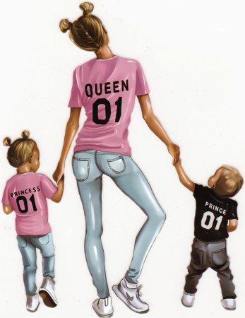 Модные иллюстрации мама и дети