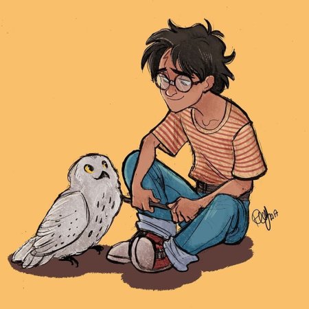 Гарри Поттер с буклей аниме