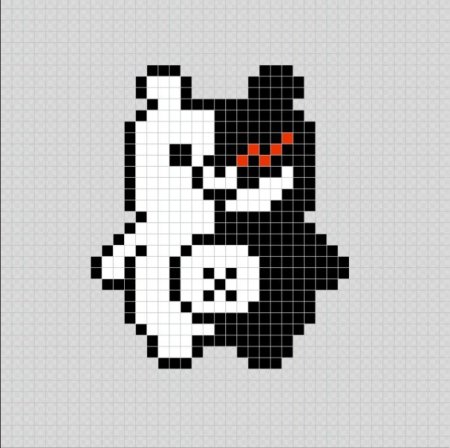 Персонажи Данганронпы в пикселях Монокума