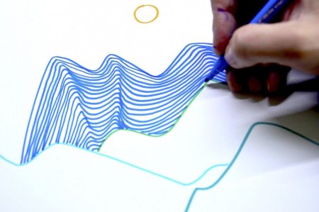 Линейный пейзаж фломастерами