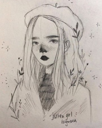 Рисунки девушек в стиле скетч