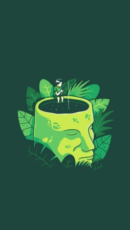 Зеленый арт Минимализм