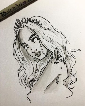 Рисунки девушек карандашом в стиле арт