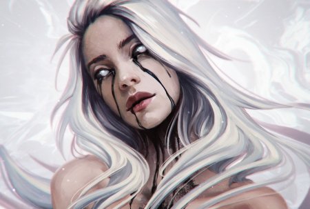 Билли Айлиш с белыми волосами