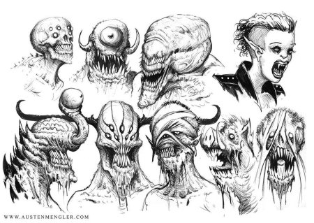Эскизы чудовищ