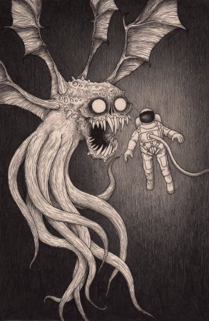 Жуткие существа карандашом