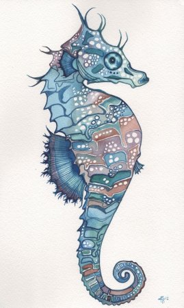 Морской конек арт