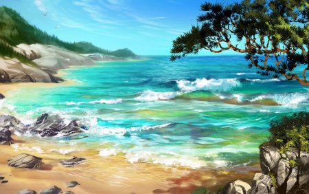 Сказочный пейзаж морского побережья