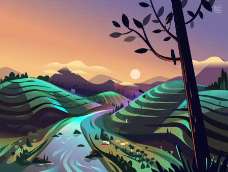 Пейзаж адоб иллюстратор