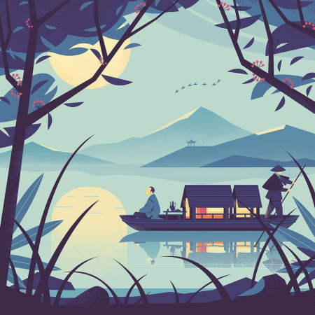 Пейзажи в стиле флэт