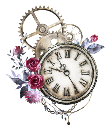 Часы акварель