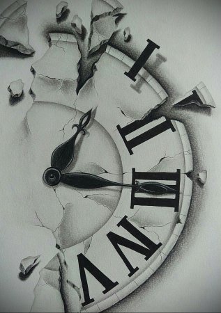 Тату разбитые часы