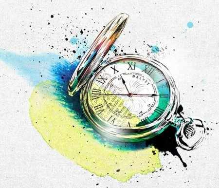 Часы Акварельная иллюстрация