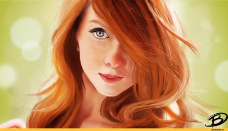 Девушка с рыжими волосами рисунок