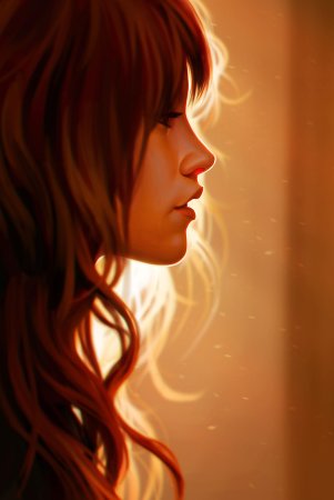Девушка с рыжими волосами арт