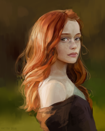 Рыжая девушка арт