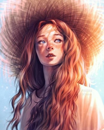 Рыжеволосая девушка арт