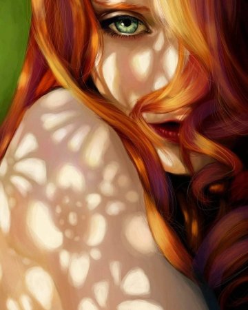 Девушка с рыжими волосами арт