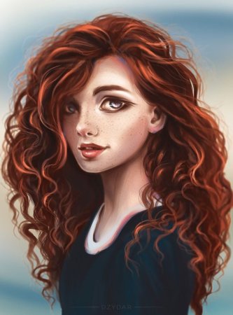 Кудрявые волосы арт