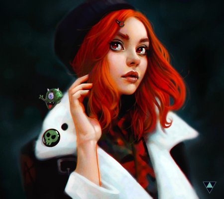 Рыжая девушка арт