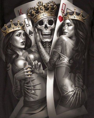 Скелет и две дамы