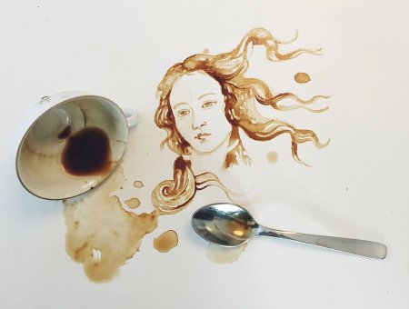 Рисование чаем на бумаге