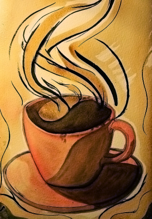 Кофейная тематика рисование